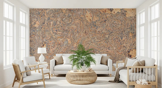 Organic Bark Swirls Wall Mural