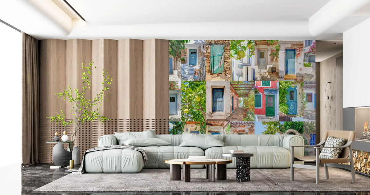 Coastal European Architectural Montage Wall Mural