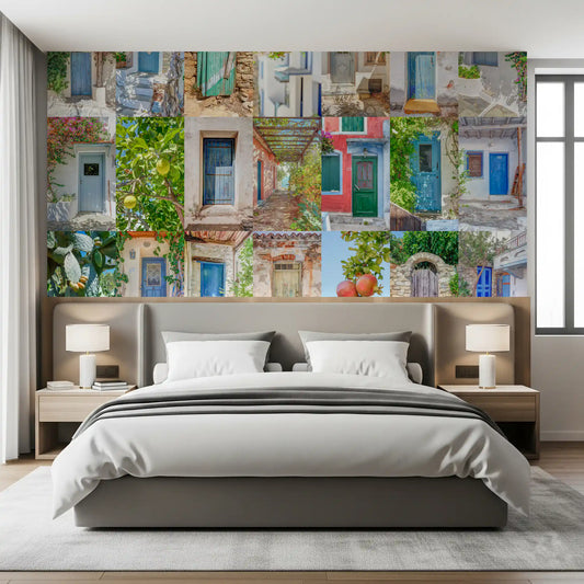 Coastal European Architectural Montage Wall Mural