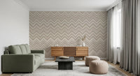 Minimalist Neutral Zigzag Herringbone Wall Mural