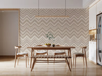 Minimalist Neutral Zigzag Herringbone Wall Mural