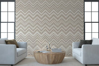 Minimalist Neutral Zigzag Herringbone Wall Mural