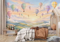 Pastel Skies and Floating Balloons Wall Mural