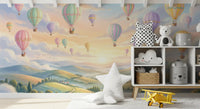 Pastel Skies and Floating Balloons Wall Mural