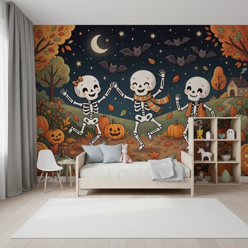 Autumn Night Forest Celebration Wall Mural
