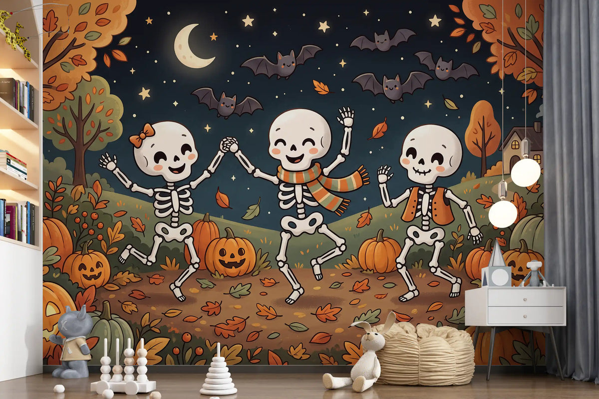 Autumn Night Forest Celebration Wall Mural