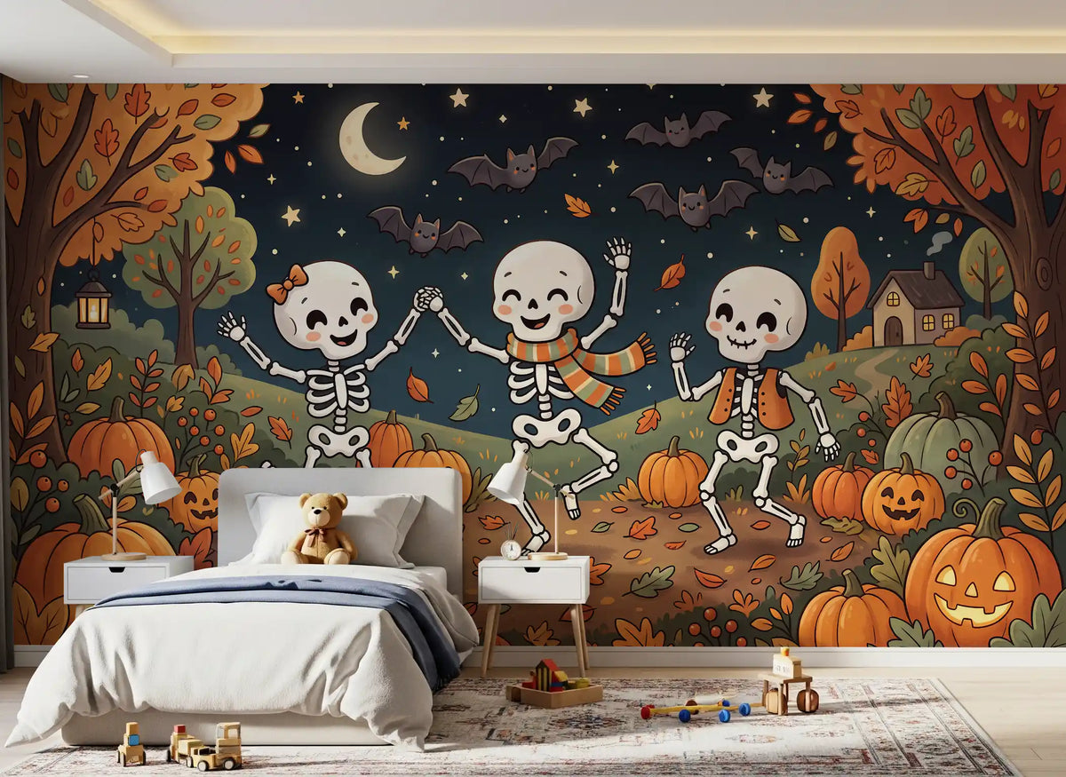 Autumn Night Forest Celebration Wall Mural