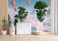 Floating Isles and Pink Skies Wall Mural