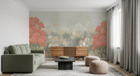 Blush Meadow Botanical Wall Mural