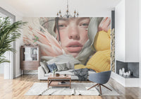 Ethereal Botanical Portrait Study Wall Mural