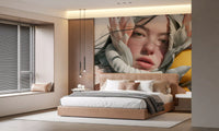 Ethereal Floral Portrait Composition Wall Mural
