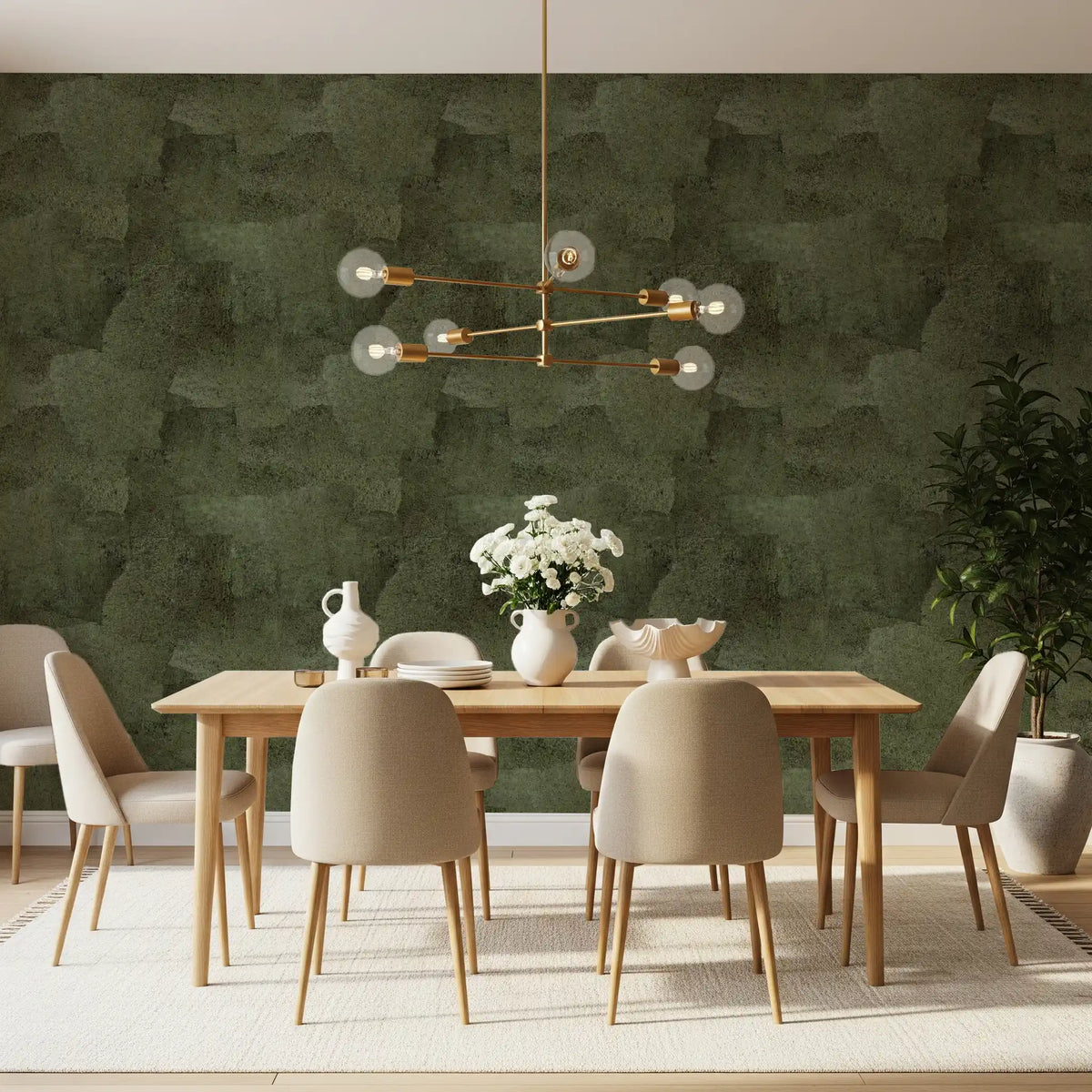 Torn Leather - Moss Wallpaper⁠