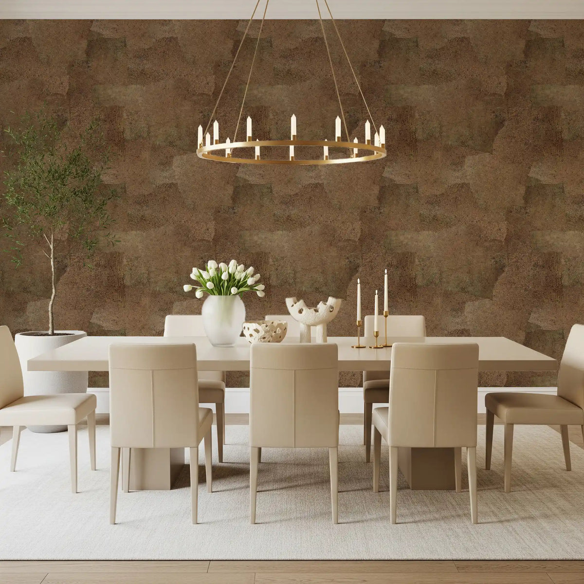 Torn Leather - Madder Wallpaper⁠