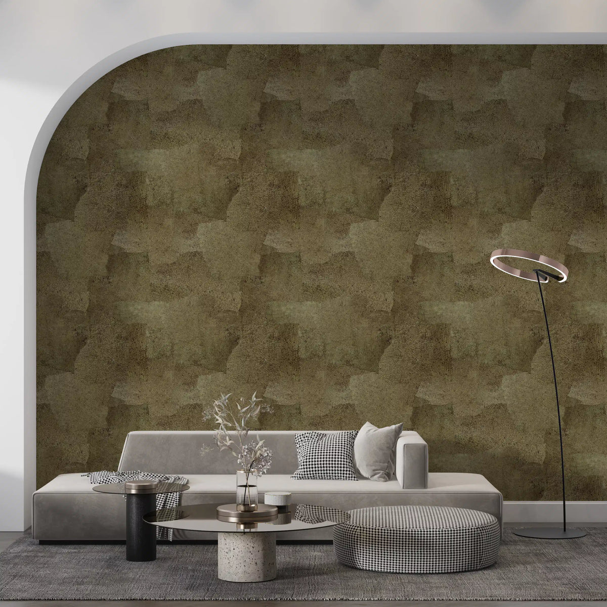 Torn Leather - Olive Gold Wallpaper⁠