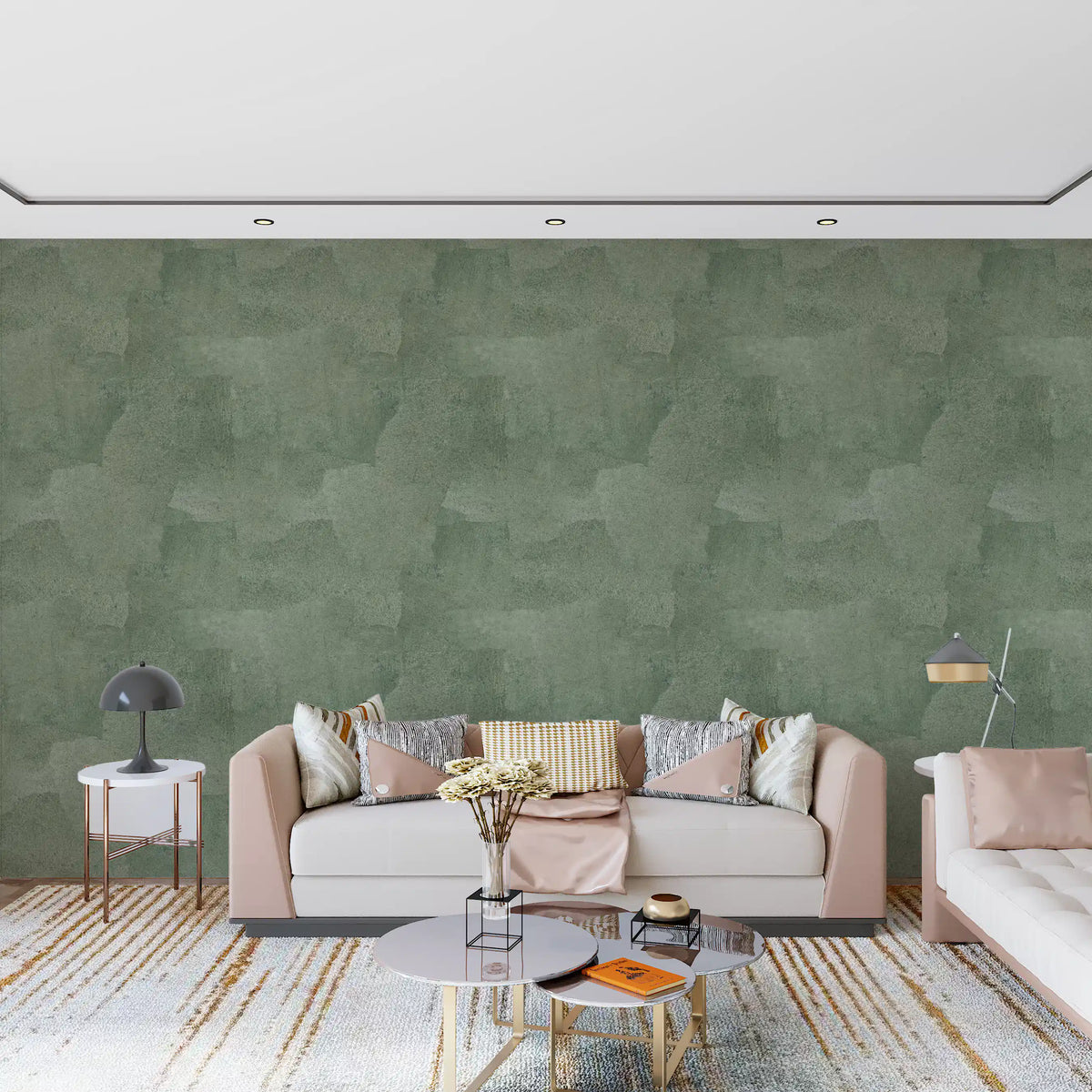 Torn Leather - Celadon Wallpaper⁠