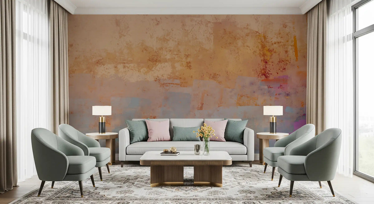 Sunset Horizon Brushstrokes Wall Mural