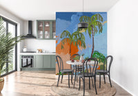 Coastal Palm Oasis Impression Wall Mural