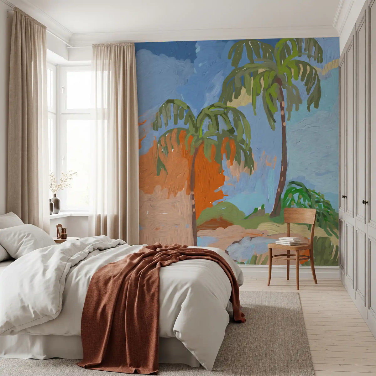 Coastal Palm Oasis Impression Wall Mural