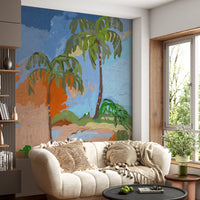 Coastal Palm Oasis Impression Wall Mural