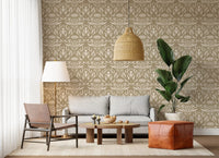 Classic Cream and Beige Floral Wallpaper⁠