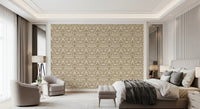 Classic Cream and Beige Floral Wallpaper⁠