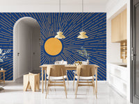 Radiant Solar Burst Abstract Wall Mural