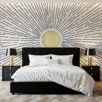 Golden Sunburst Radiance Wall Mural