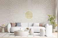 Radiant Golden Burst Wall Mural