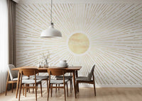 Radiant Golden Burst Wall Mural