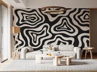 Organic Monochrome Swirls Wall Mural