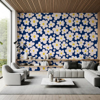 Midnight Daisy Field Pattern Wall Mural