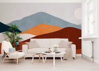 Minimalist Painted Mountain Horizon Wall Mural