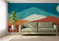 Minimalist Desert Dusk Landscape Wall Mural