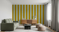 Ochre and Sage Vertical Stripe Wall Mural