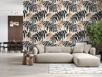 Abstract Zebra Stripe Brushwork Wallpaper⁠