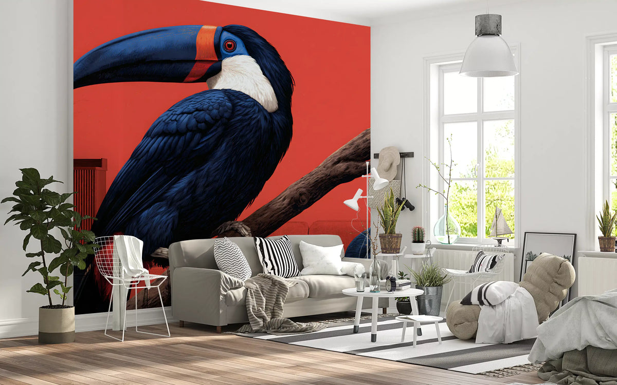Exotic Jungle Bird Perch Wall Mural