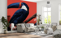 Exotic Jungle Bird Perch Wall Mural