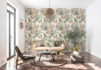 Rustic Meadow Wildflower Illustration Wallpaper⁠