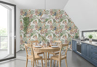 Rustic Meadow Wildflower Illustration Wallpaper⁠