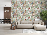 Rustic Meadow Wildflower Illustration Wallpaper⁠