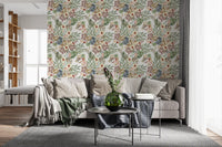 Rustic Meadow Wildflower Illustration Wallpaper⁠
