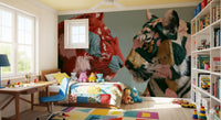 Duo of Painted Tigers Wall Mural