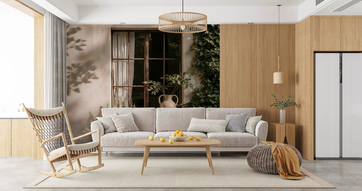 Rustic Ivy Framed Window Wall Mural