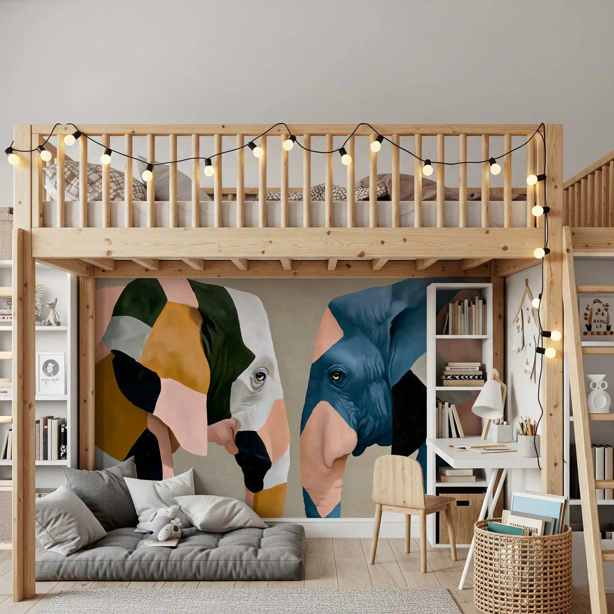Abstract Elephant Encounter Wall Mural