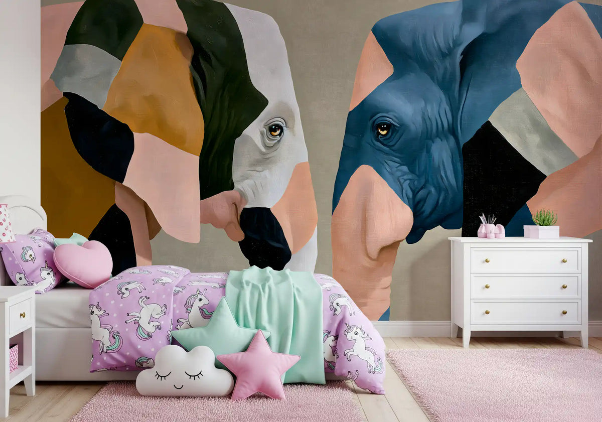 Abstract Elephant Encounter Wall Mural