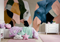 Abstract Elephant Encounter Wall Mural