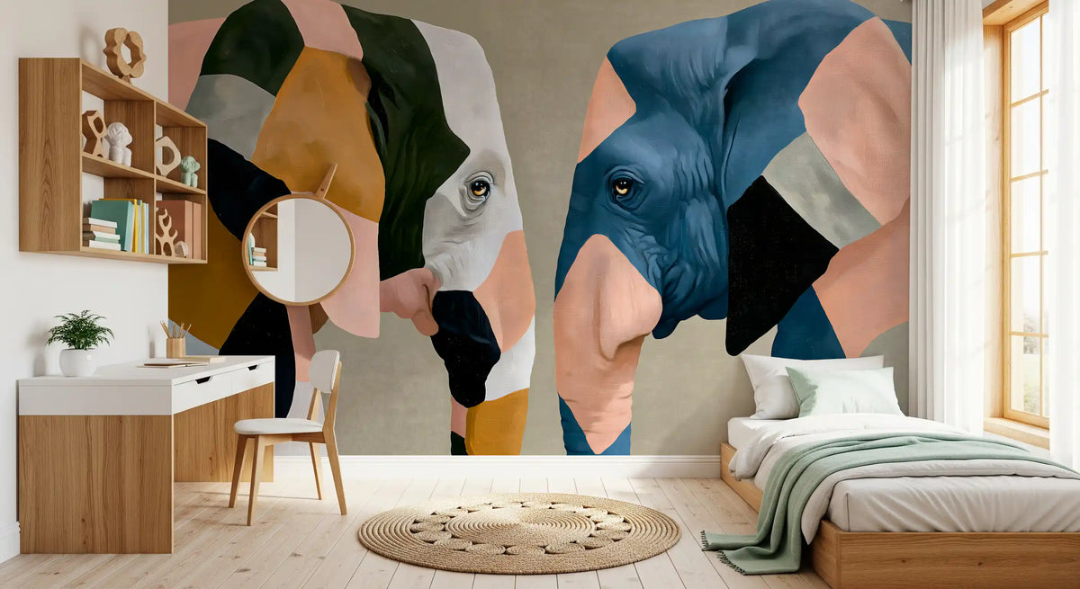 Abstract Elephant Encounter Wall Mural