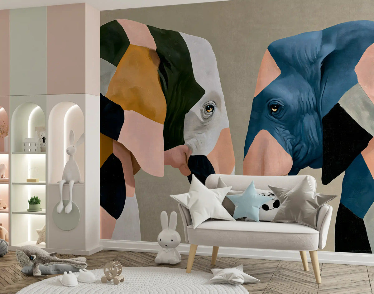 Abstract Elephant Encounter Wall Mural