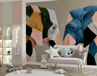 Abstract Elephant Encounter Wall Mural