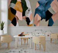 Abstract Elephant Encounter Wall Mural